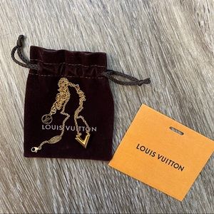 SOLD Louis Vuitton Gold V necklace